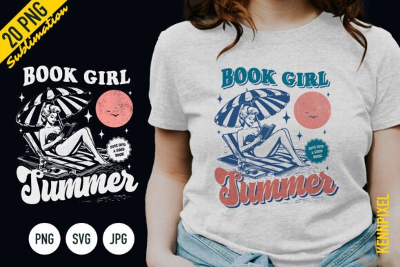 Download Book Girl Summer on Beach Shirt SVG PNG - Beach shirt svg Collection