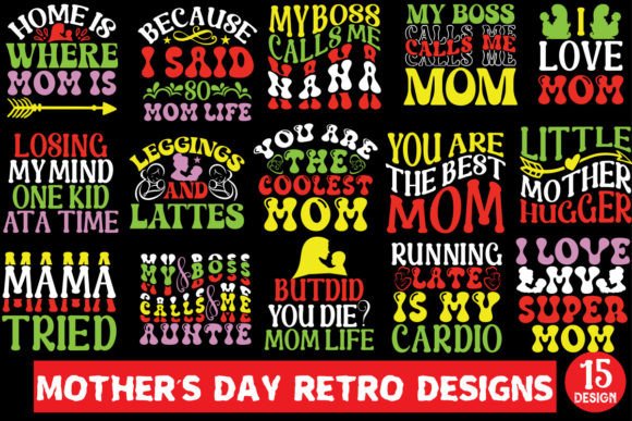 Download Mother’s Day Retro Designs Bundle - Premium Resources