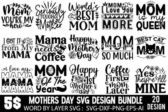 Download Mother's Day SVG Design Bundle - Premium Resources